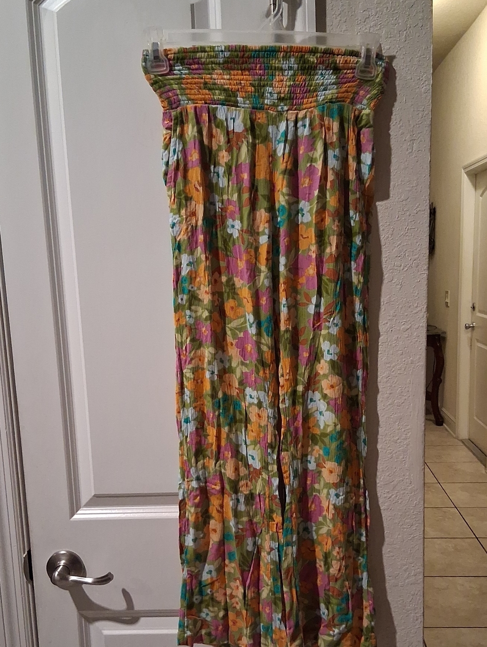 Billabong Floral Smocked in Green, Orange & Pink